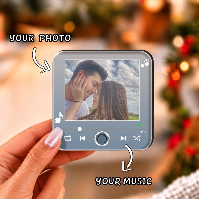 Personalized Musical Fridge Magnet for Couples | Long Distance Relationship Gift | Loveable Person Gift Birthday Gift for Husband Wife Rechargeable Playable Music Player